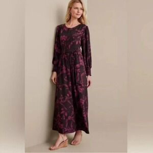 Soft Surrender Dianthe Wine Purple Floral Maxi Dress New with Tag W-488 Sz XS
